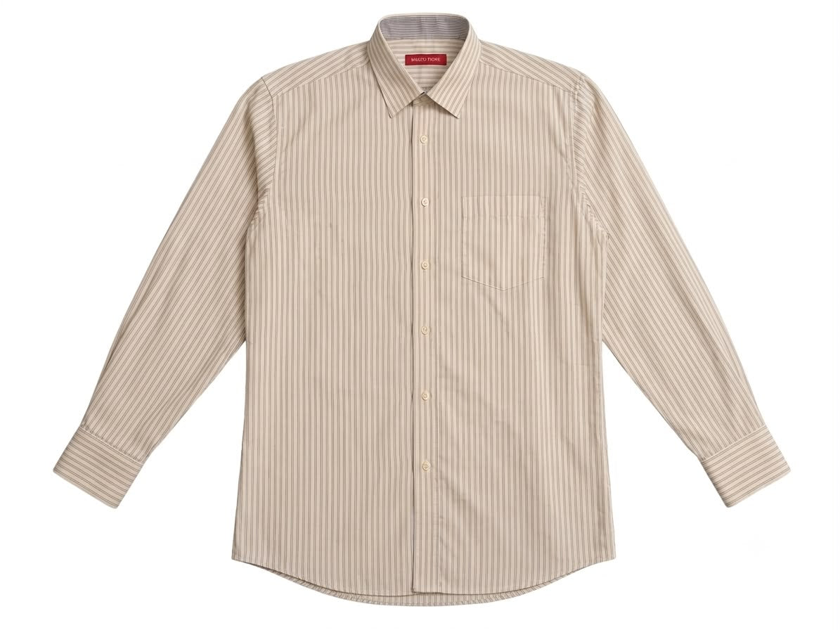 Damzon Linen-Feel Shirt — Beige
