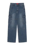 Wide-Leg Cargo Jeans