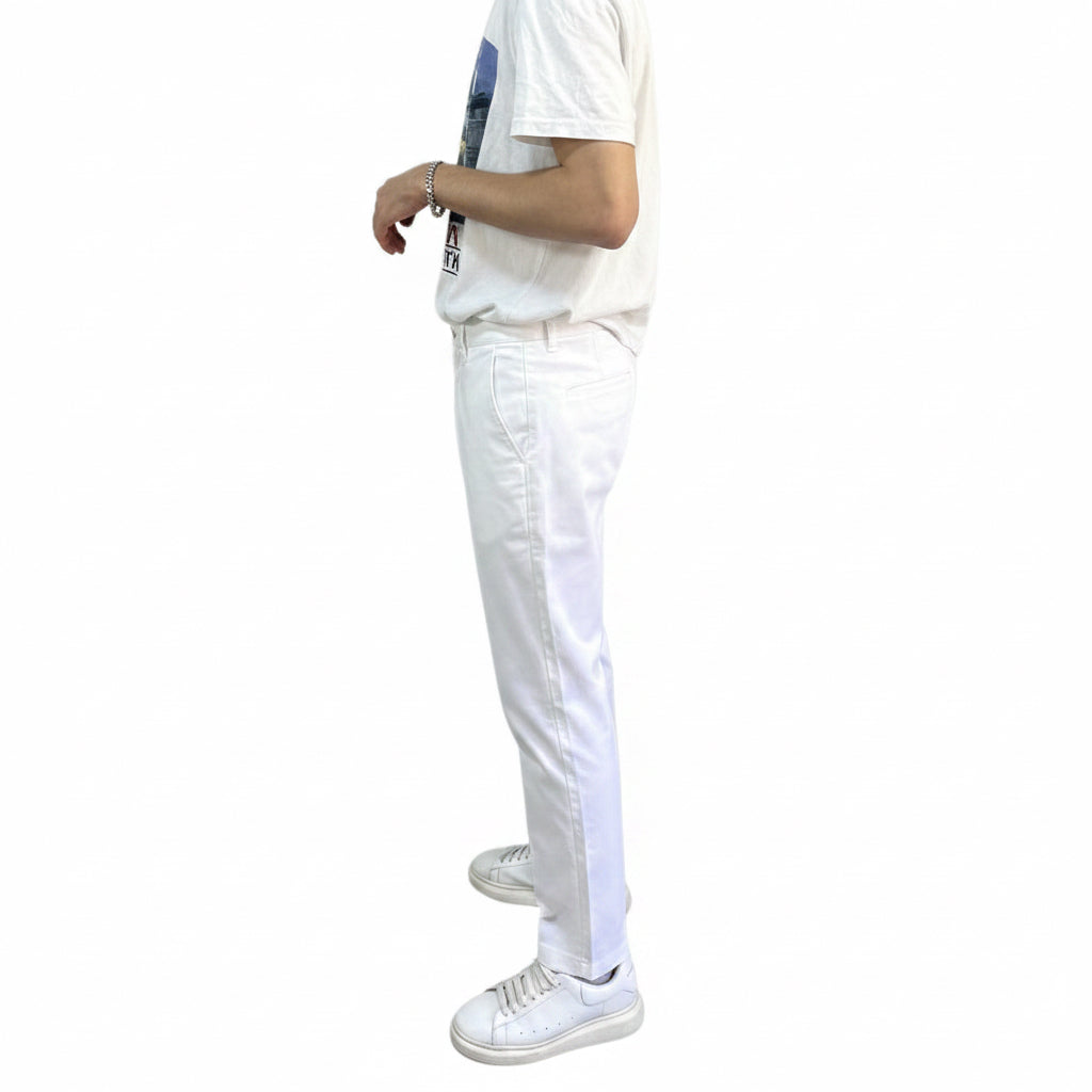 Gabardine Trousers — White