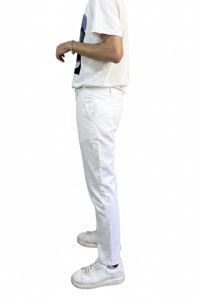 Gabardine Trousers — White